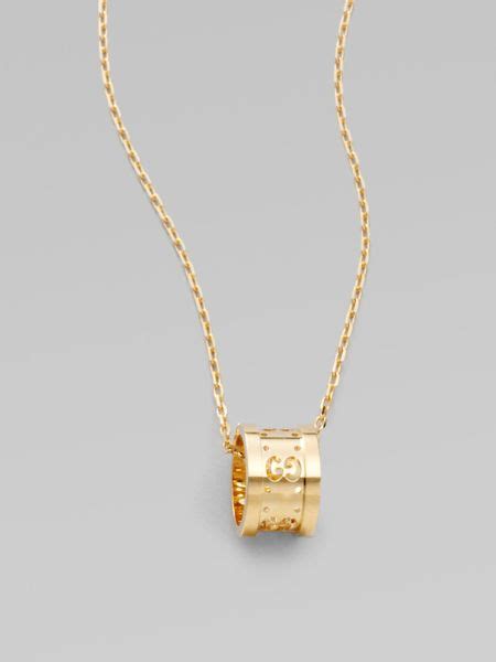 gucci 18k gold barrel necklace